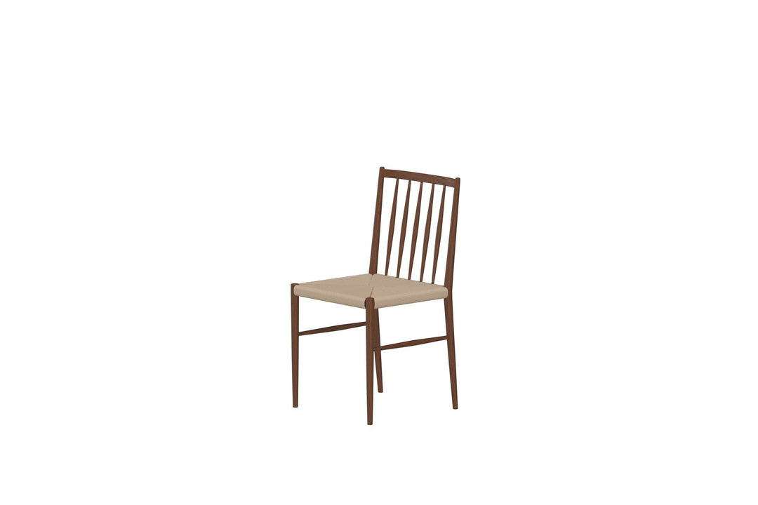 Venture Home Enes Spisebordsstol - 2-pak - Stål Mocca / Beige Reb