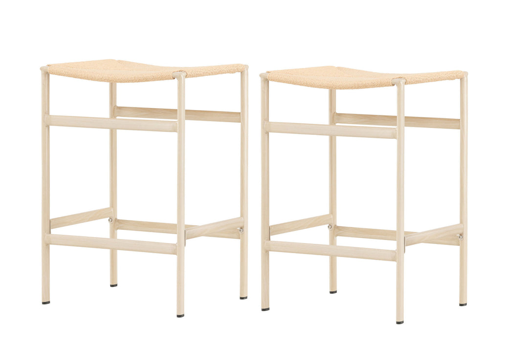 Venture Home Polly Bar Chair 2-pack - Whitewash / Beige Nature rope