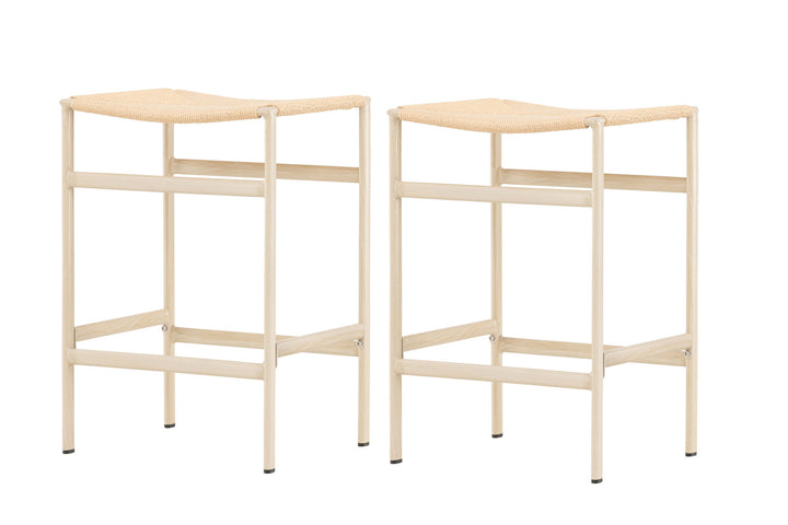 Venture Home Polly Bar Chair 2-pack - Whitewash / Beige Nature rope
