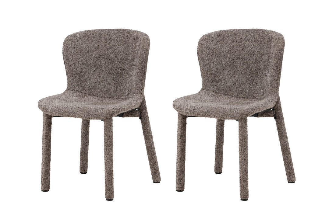 Venture Home Astoria Dining Chair 2-pack - Brown Boucle