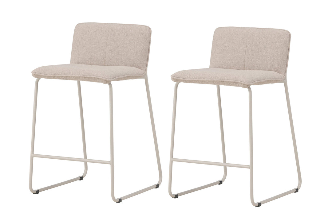 Venture Home Bisbee Bar Chair 2-pack - Beige/ Beige boucle