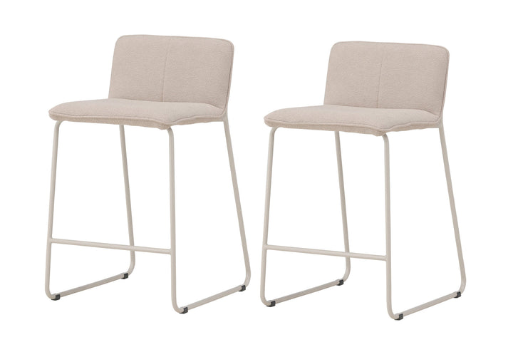 Venture Home Bisbee Bar Chair 2-pack - Beige/ Beige boucle