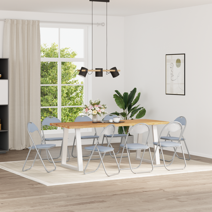 Sammenklappelig stol 8 pcs Grå 48 x 43,5 x 81 cm Faux læder