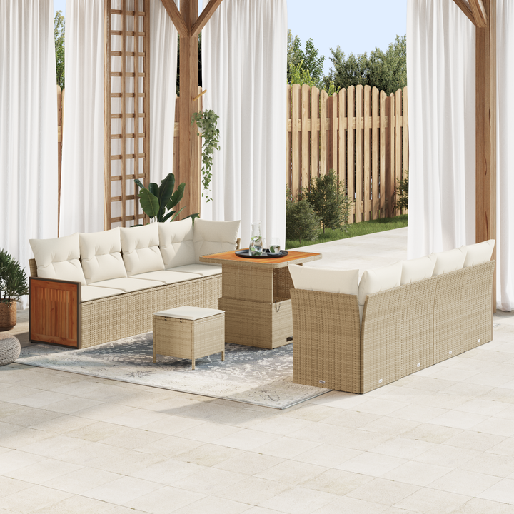 Havesofa Sæt med pude 11 pcs Beige og creme