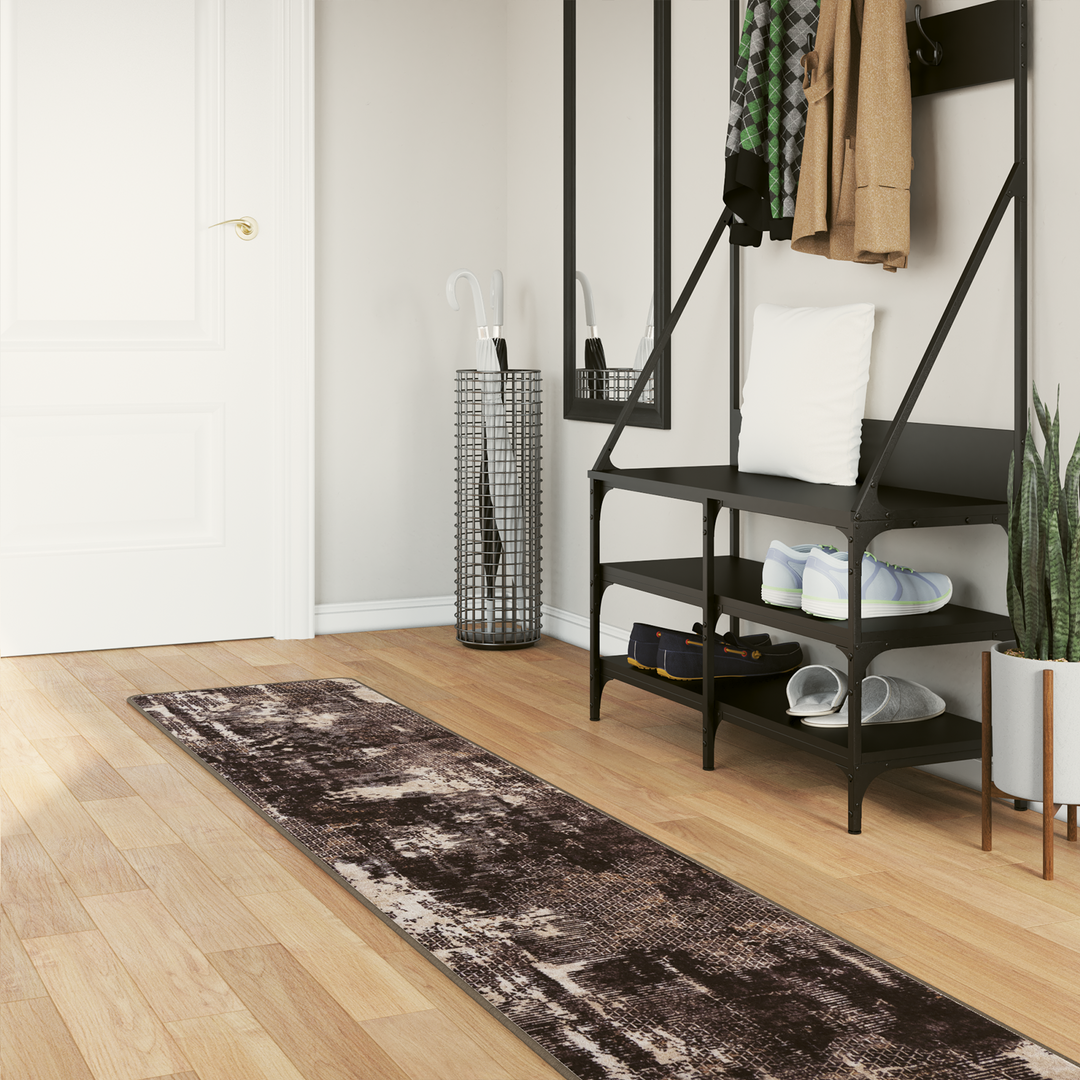 Tæppe Runner MARSA Sort 50 x 400 cm Polyester og PVC