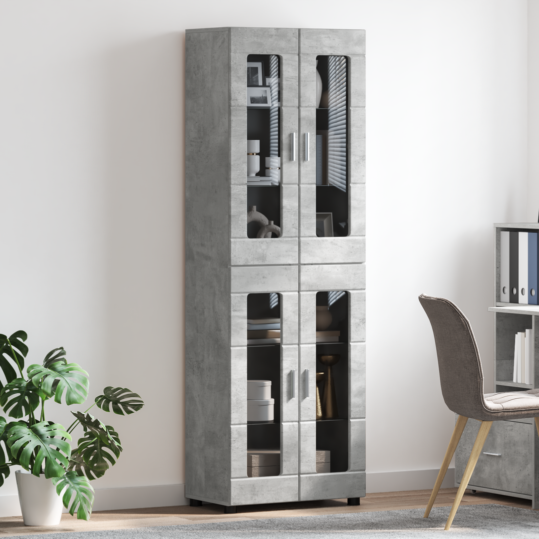 Highboard FLORIN Beton Grå 60 x 35 x 182 cm Konstrueret træ