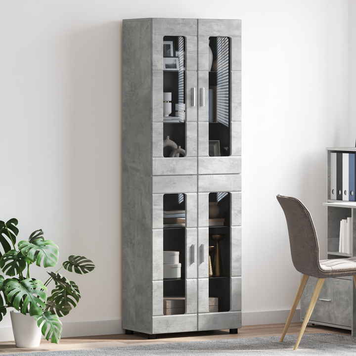 Highboard FLORIN Beton Grå 60 x 35 x 182 cm Konstrueret træ