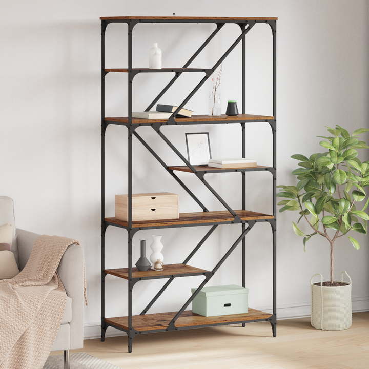 Bogreol Gammelt træ 91 x 36 x 176 cm Konstrueret træ