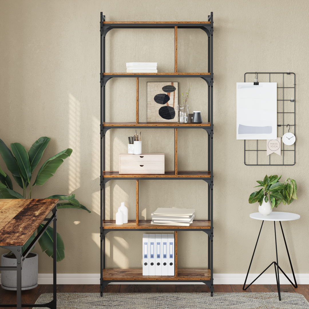 Bogreol Gammelt træ 76 x 32 x 192 cm Konstrueret træ
