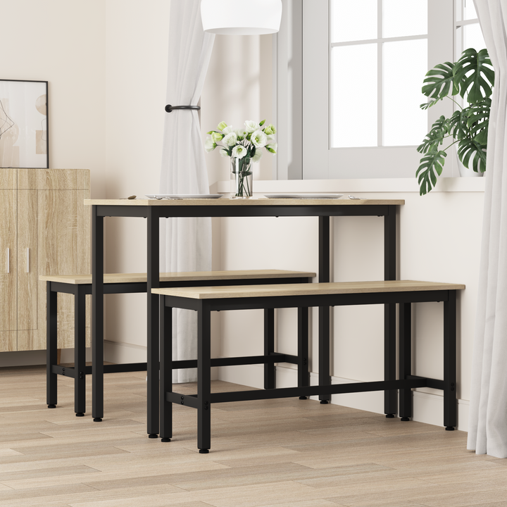 Spisebænk 2 pcs Sonoma eg 100 x 32,5 x 48,5 cm