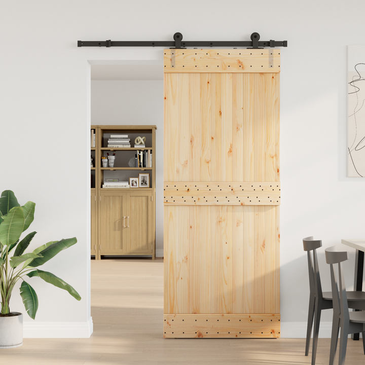 Skydedør NARVIK Naturfarvet og sort 85 x 210 cm (152,5 cm)