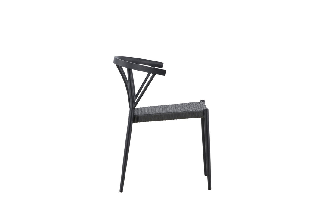 Venture Home Stina - Dining Chair 6-pack - Black - Alu/Wicker