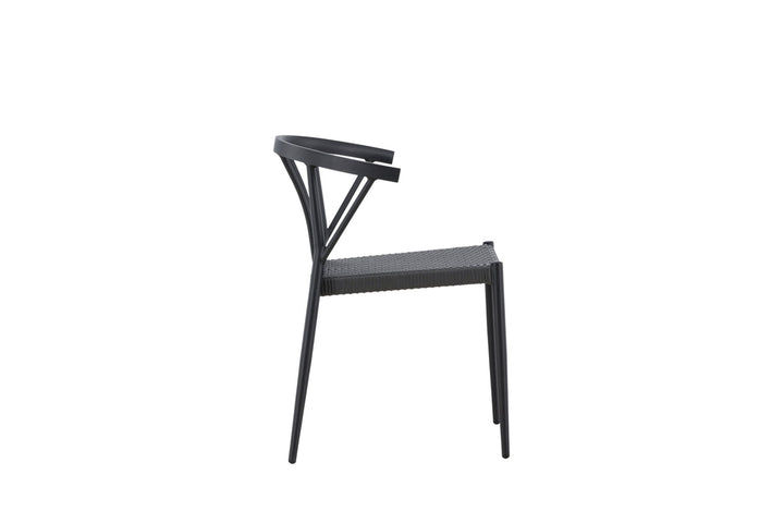 Venture Home Stina - Dining Chair 6-pack - Black - Alu/Wicker