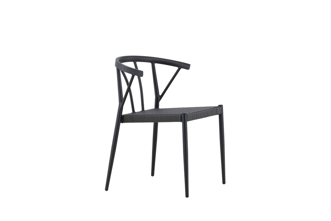 Venture Home Stina - Dining Chair 6-pack - Black - Alu/Wicker