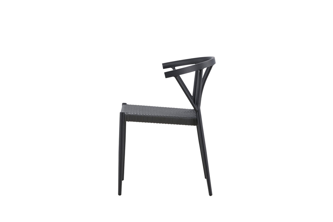 Venture Home Stina - Dining Chair 6-pack - Black - Alu/Wicker
