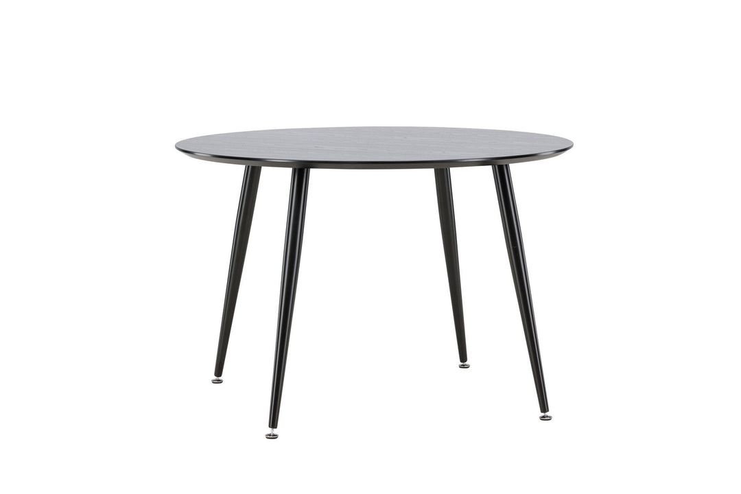 Venture Home Dipp Dining Table - 115cm - Black Veneer / All black legs