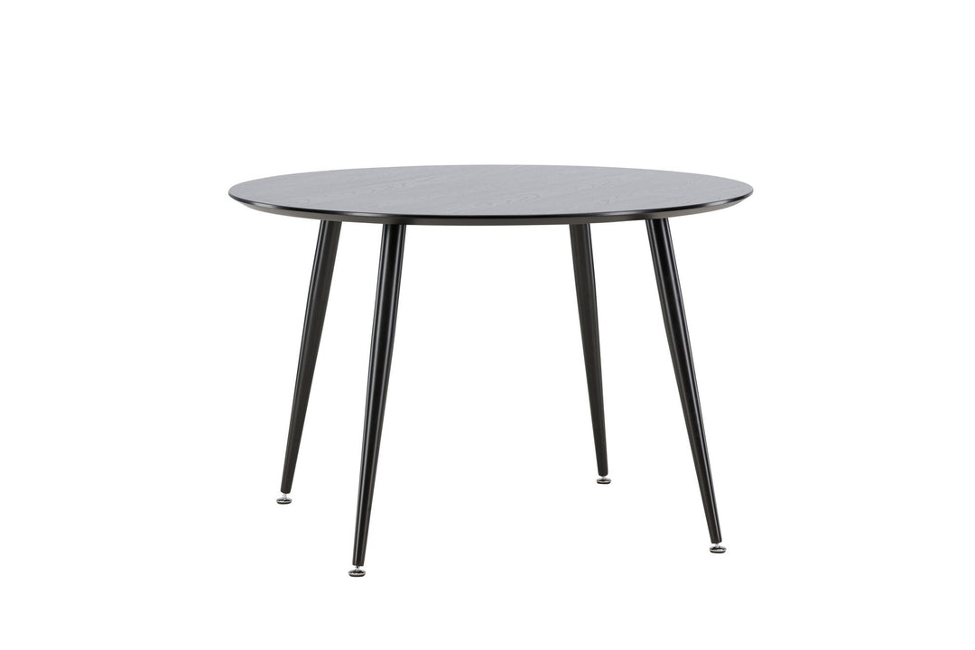 Venture Home Dipp Dining Table - 115cm - Black Veneer / All black legs
