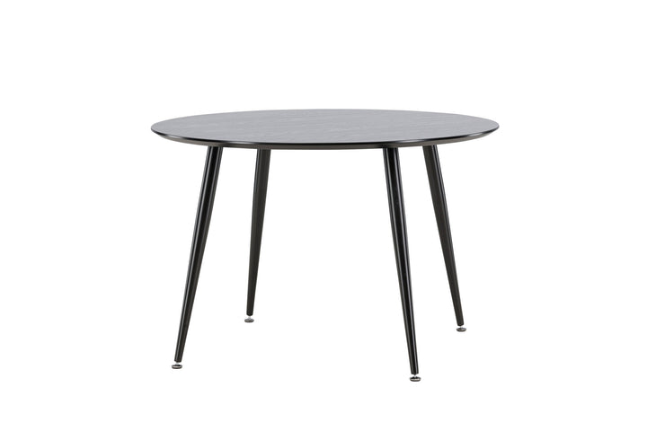 Venture Home Dipp Dining Table - 115cm - Black Veneer / All black legs