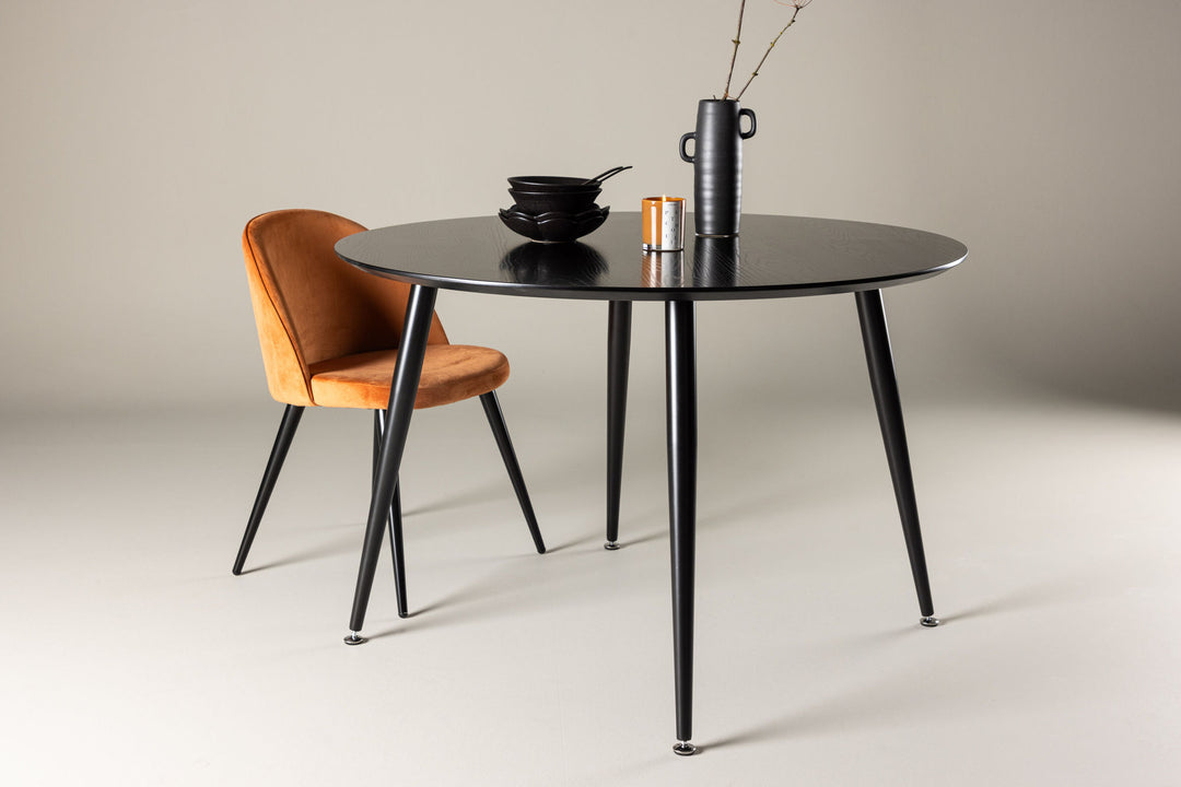 Venture Home Dipp Dining Table - 115cm - Black Veneer / All black legs