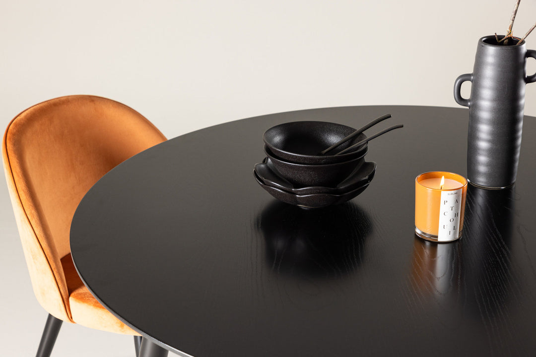 Venture Home Dipp Dining Table - 115cm - Black Veneer / All black legs