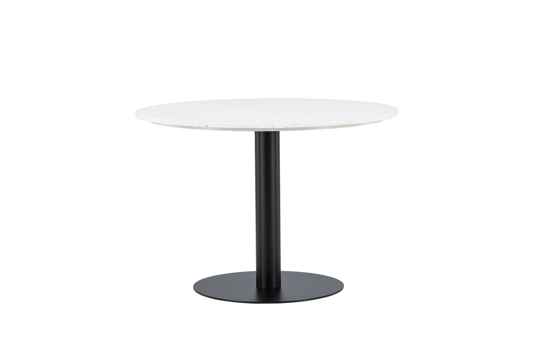 Venture Home Razzia Dining Table 106cm -White Terazzo / Black