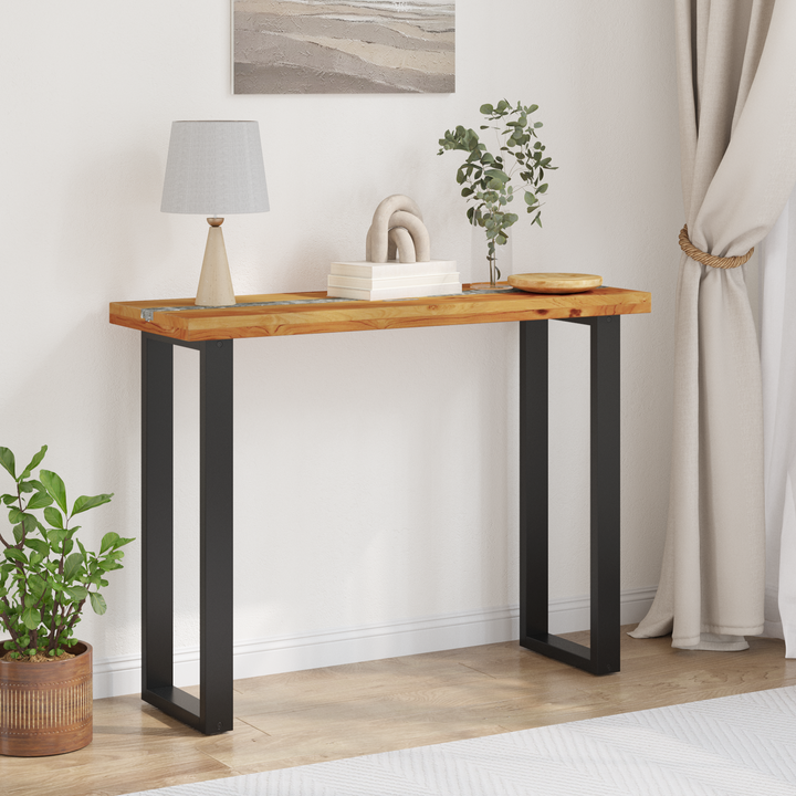 Konsolbord Brun 100 x 35 x 75 cm Massiv Teaktræ