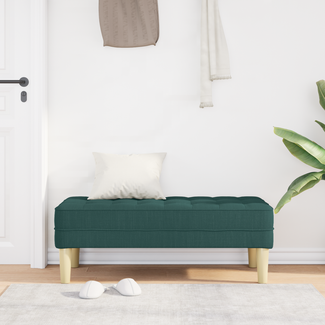 bænk med pude Mørkegrøn 113 x 57 x 39 cm Stof