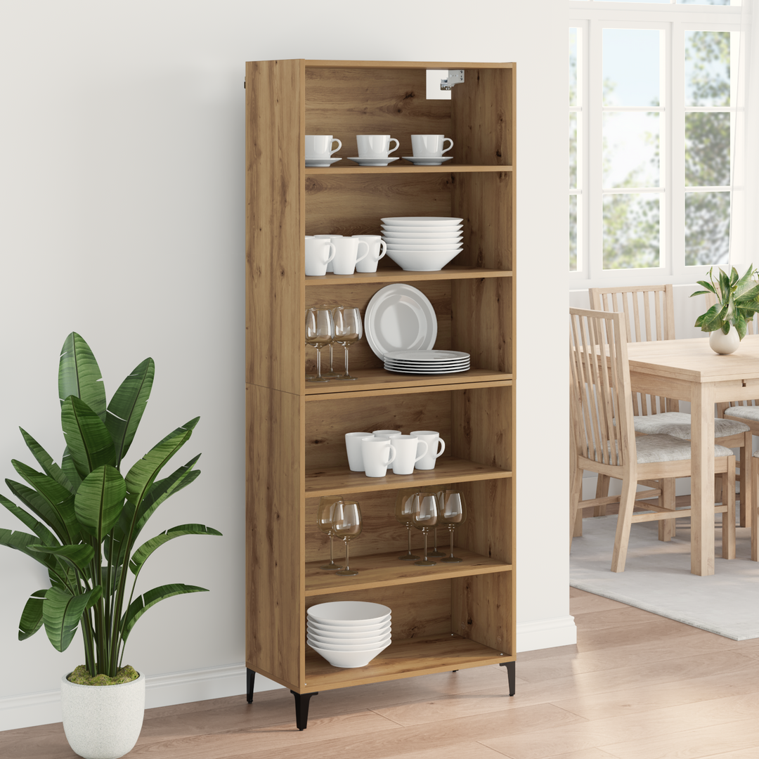 Highboard Artisan Egetræ 69,5 x 34 x 180 cm Konstrueret træ