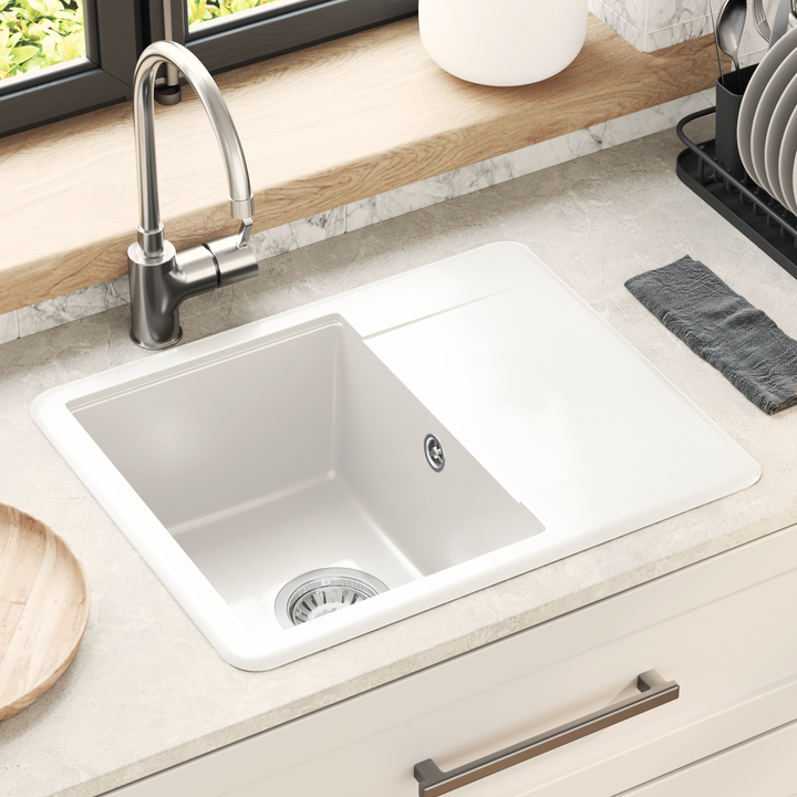 Vask Hvid 560 x 460 mm 80% Kvarts og 20% Resin