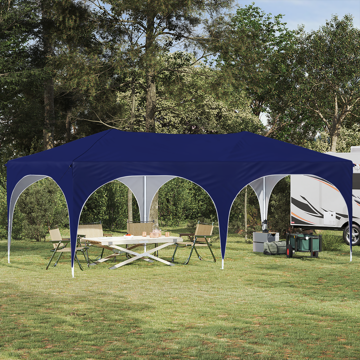 Pop-up Festtelt 575 x 288 x 245 cm Blå Oxford stof