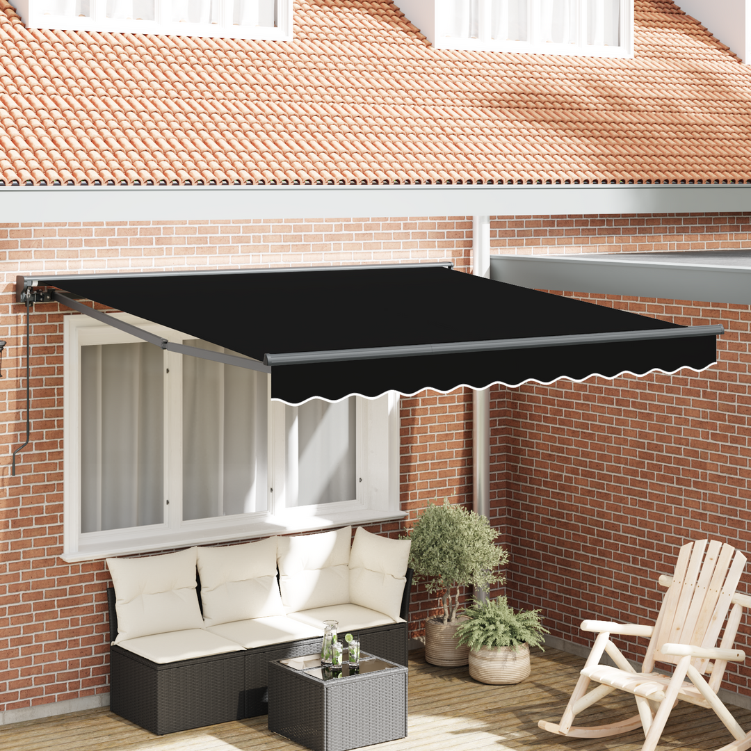 Markiseramme Sort 300 x 250 cm Polyester med PU belægning