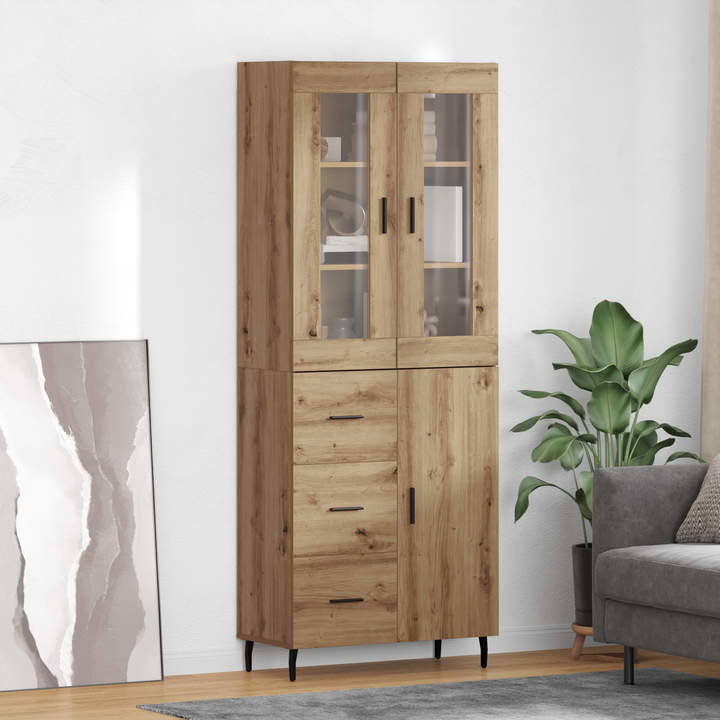 Highboard med skuffe 2 pcs Artisan Egetræ Konstrueret træ