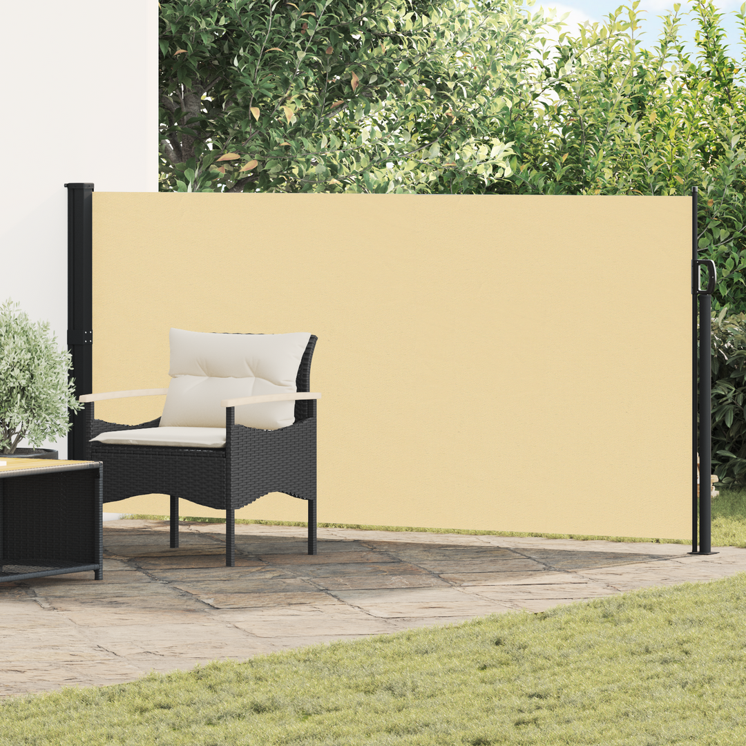 Udtrækkeligt side-markise Sandfarvet 300 x 160 cm Polyester