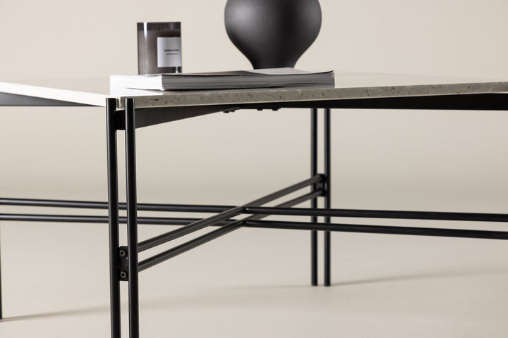 Venture Home Razzia Sofa Table 75*75*48 White Terazzo / Black