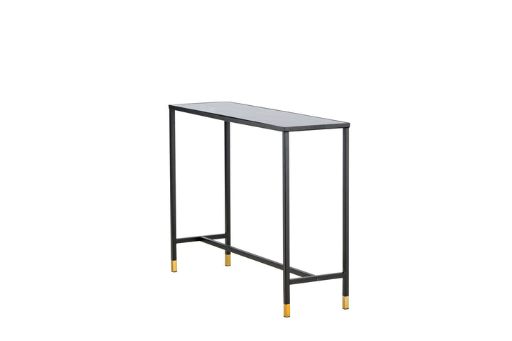 Venture Home Dipp Side Table with Shelf 100*30*75 - Black / Brass