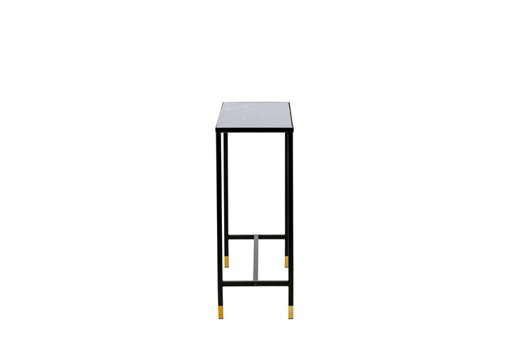 Venture Home Dipp Side Table with Shelf 100*30*75 - Black / Brass