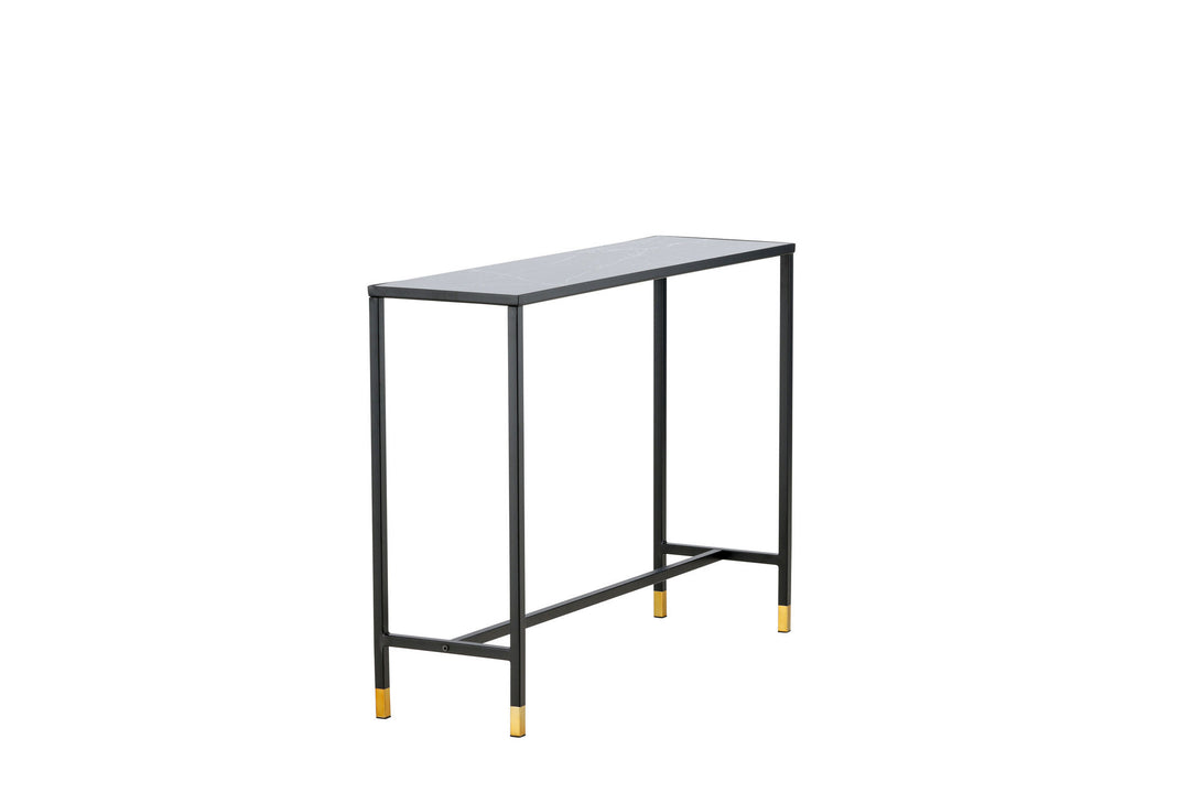 Venture Home Dipp Side Table with Shelf 100*30*75 - Black / Brass