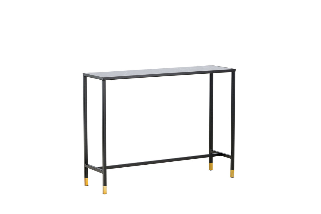Venture Home Dipp Side Table with Shelf 100*30*75 - Black / Brass