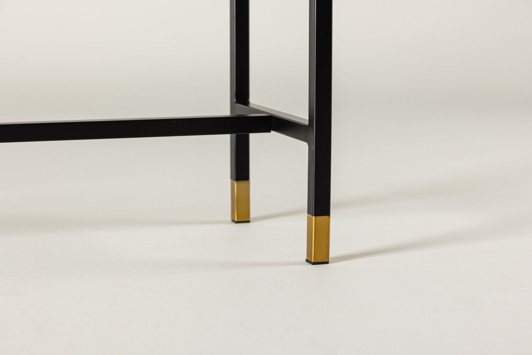 Venture Home Dipp Side Table with Shelf 100*30*75 - Black / Brass