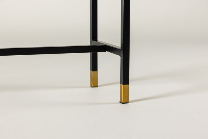 Venture Home Dipp Side Table with Shelf 100*30*75 - Black / Brass