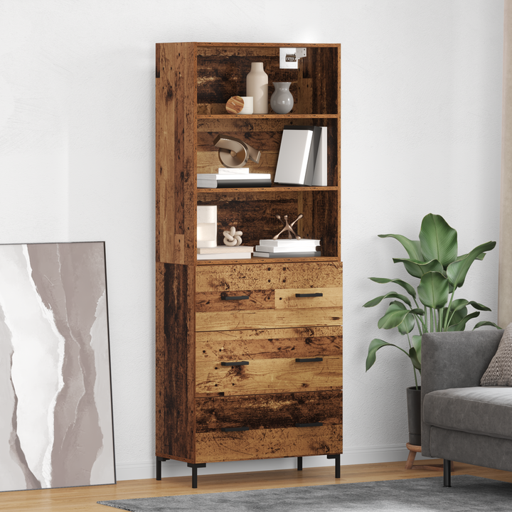 Highboard Gammelt træ 69,5 x 34 x 180 cm Konstrueret træ