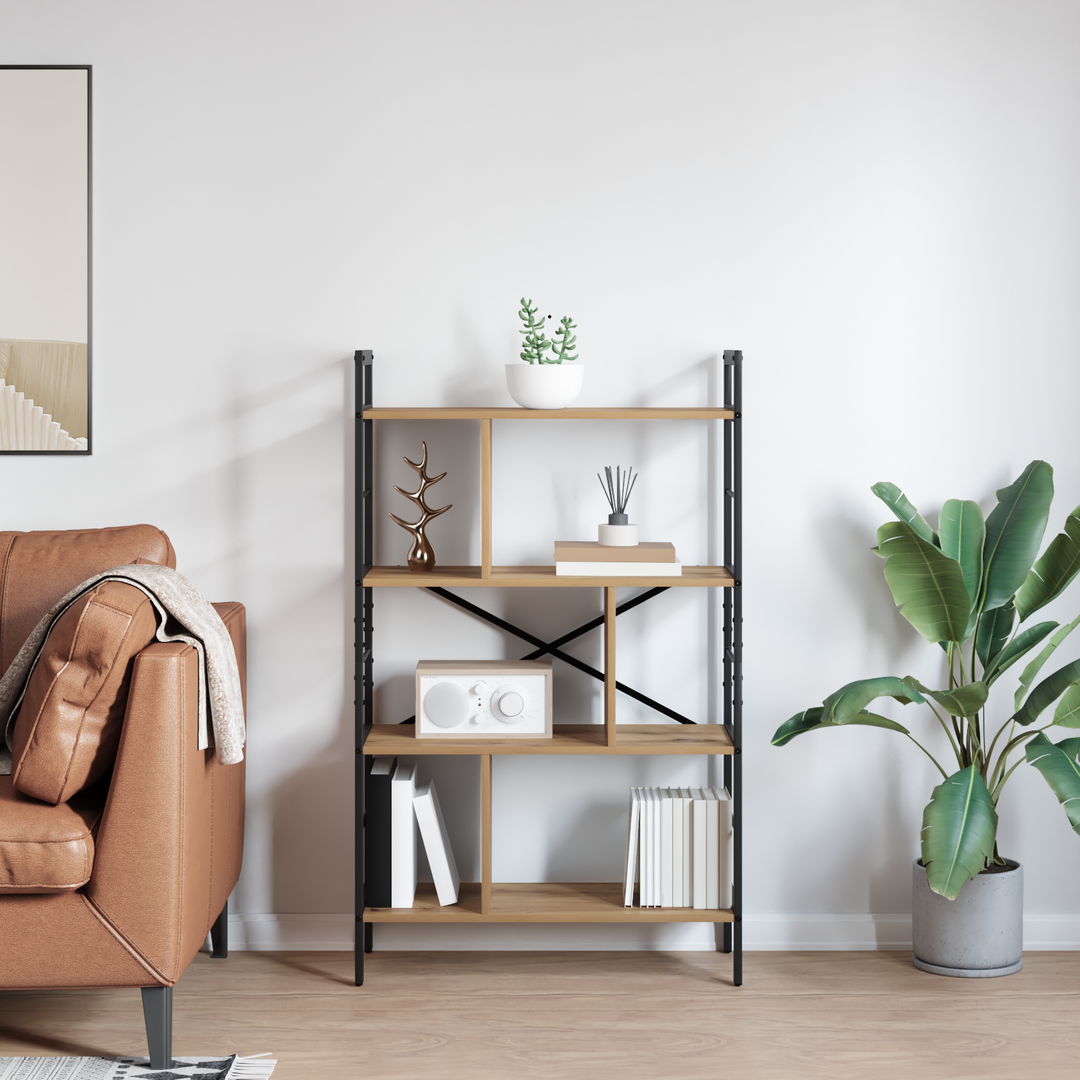 Bogreol Artisan Egetræ 75 x 30 x 123,5 cm Konstrueret træ