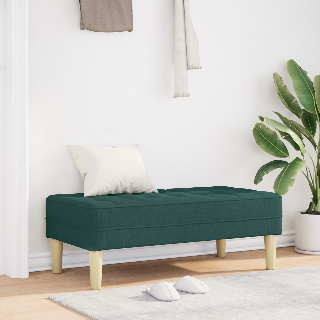 bænk med pude Mørkegrøn 113 x 57 x 39 cm Stof