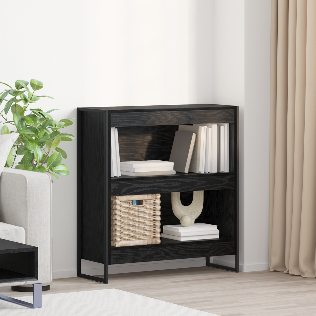 Bogskab Sort eg 80 x 30 x 86,5 cm Konstrueret træ