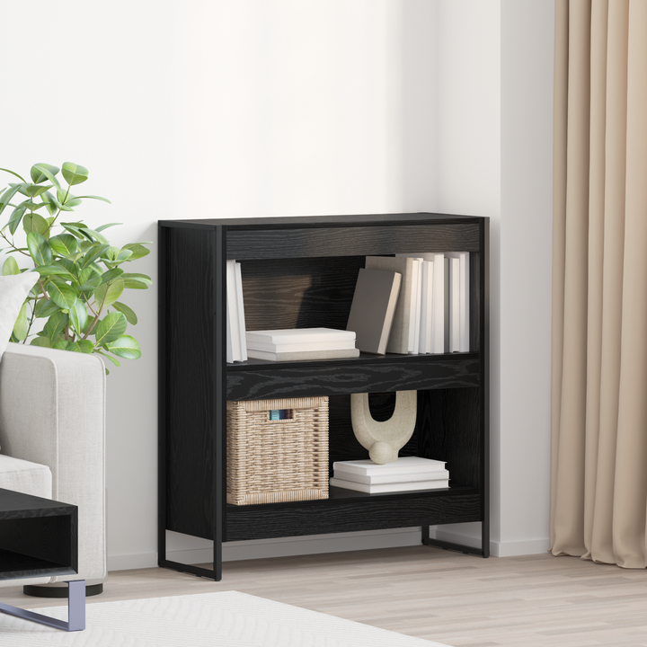 Bogskab Sort eg 80 x 30 x 86,5 cm Konstrueret træ