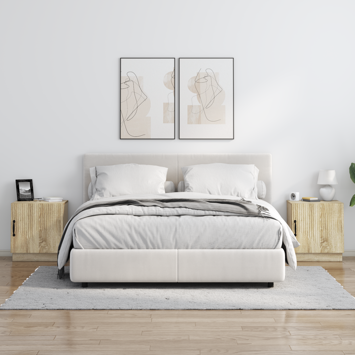 Sengebord 2 pcs Sonoma-eg 43 x 34,5 x 47 cm Konstrueret træ