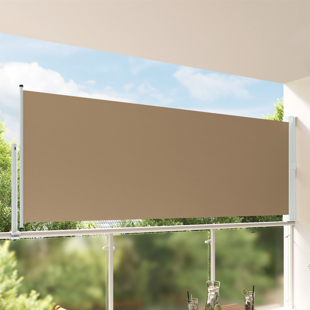 Side Markise 117 x 300 cm Rektangulær Gråbrun