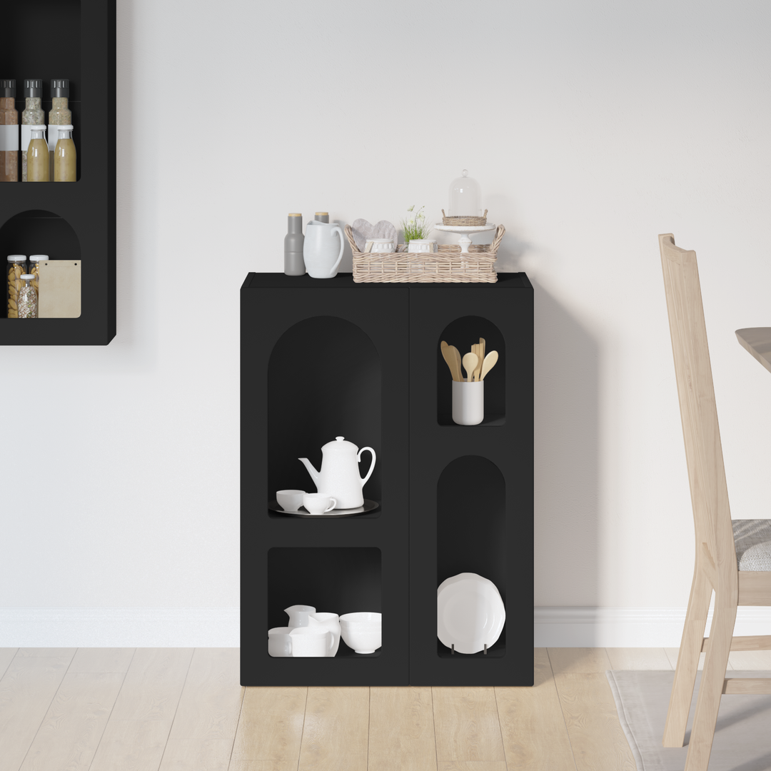 Sideboard ELST Sort 59 x 35 x 80.5 cm Konstrueret træ