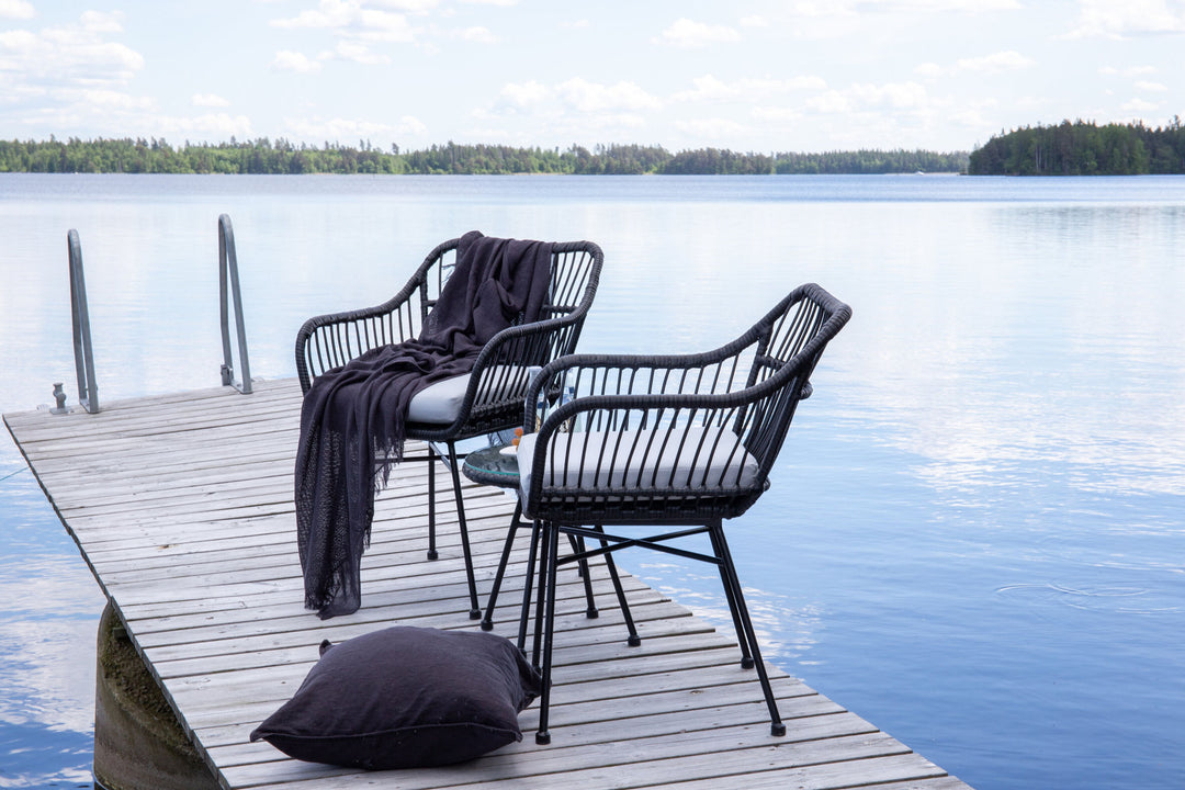 Venture Home Viga - Balcony Set- Black - Wicker -