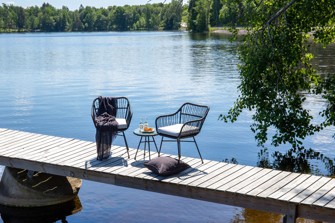 Venture Home Viga - Balcony Set- Black - Wicker -